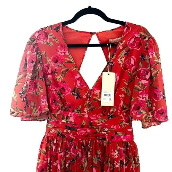 Keepsake the Label Tangerine Floral Puff
Sleeve Mini Dress - NWT - Size L - Picture 4 of 12